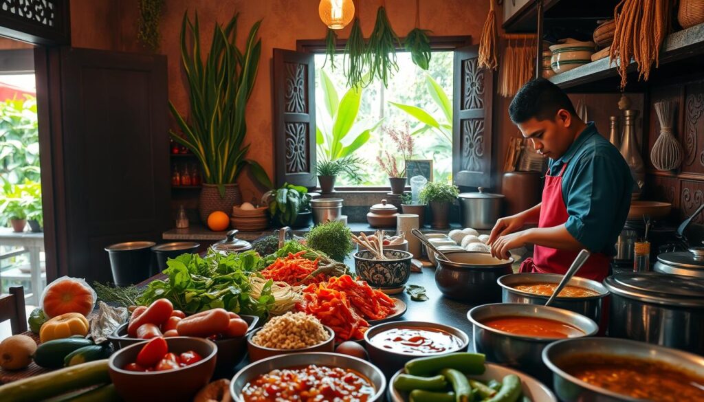 Authentisches indonesisches Kochen