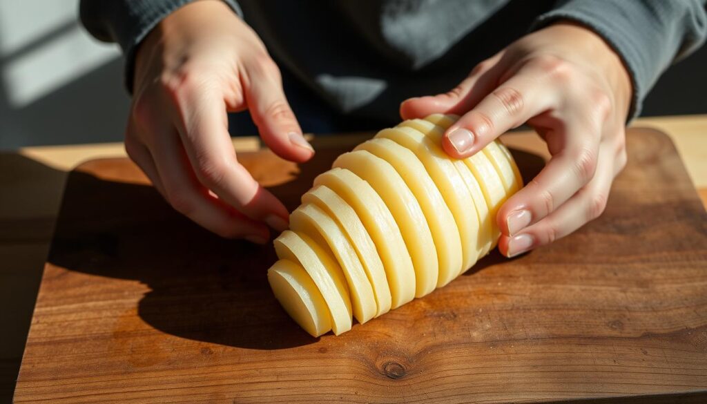 Fächerkartoffel vorbereiten