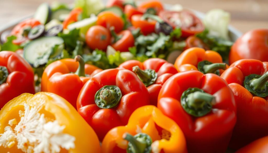 Frische Zutaten für Paprikasalat
