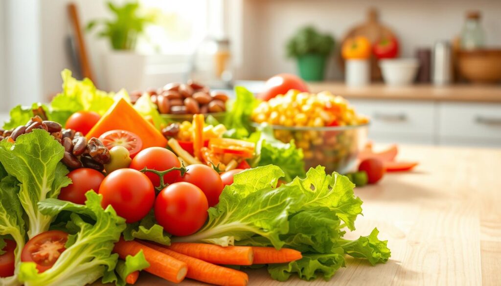 Frische Zutaten für Salat