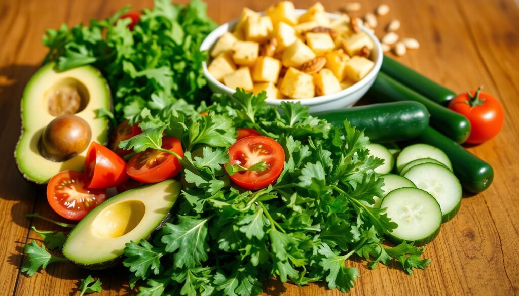 Frische Zutaten für Salat