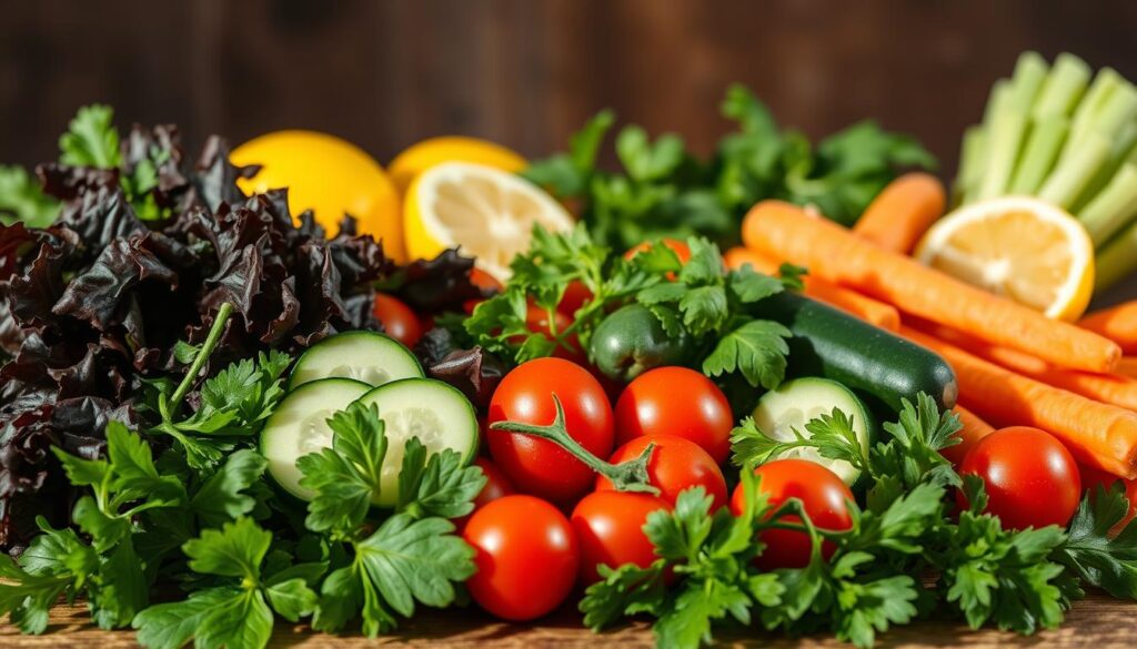 Frische Zutaten für Salat