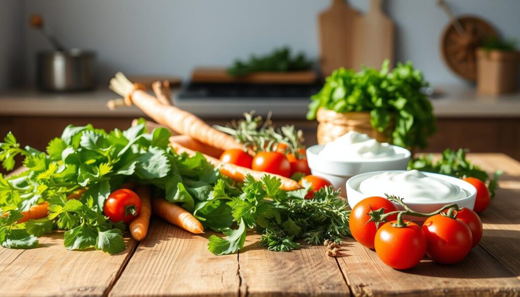 Frische Zutaten für eine gesunde Mahlzeit