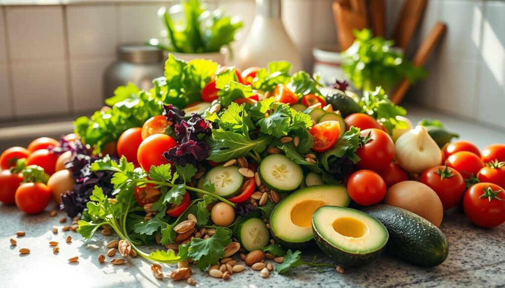 Frische Zutaten für einen gesunden Salat