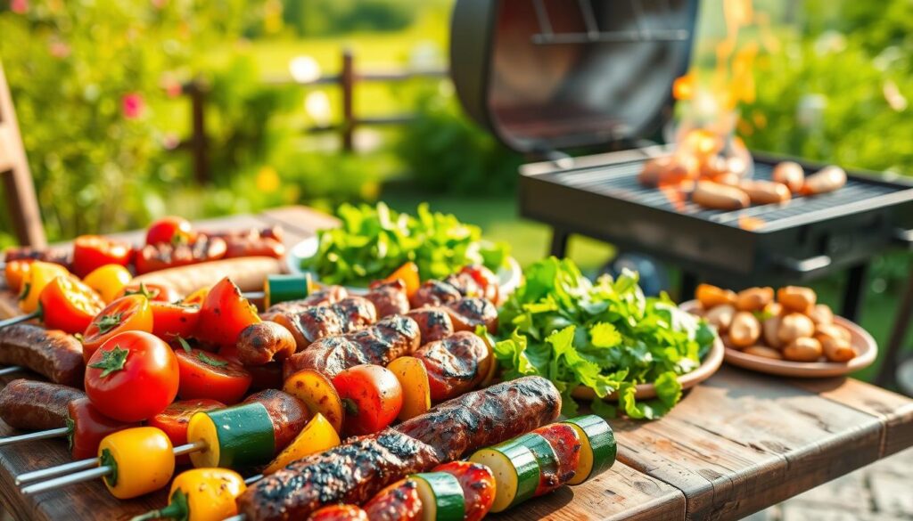 Gemüse und Fleisch Kombinationen