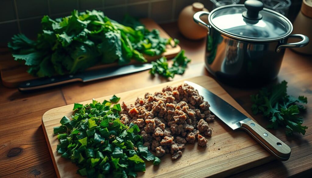 Grünkohl mit Hackfleisch Zubereitung