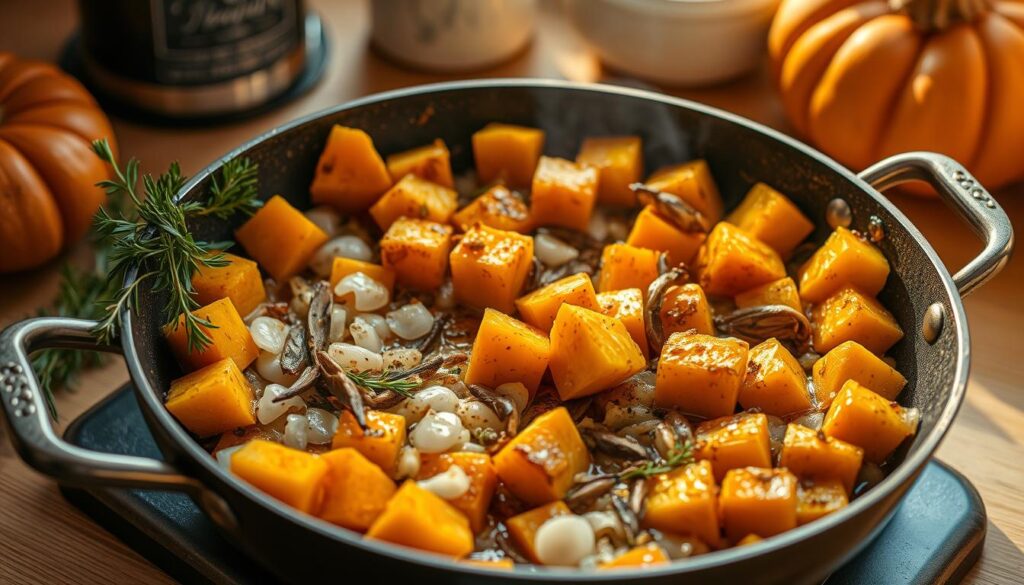 Herbstliche Pfannengerichte mit Kürbis
