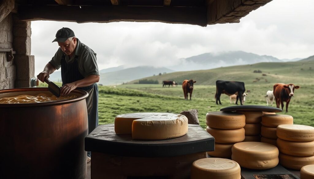 Herstellungsprozess des Cantal Käses