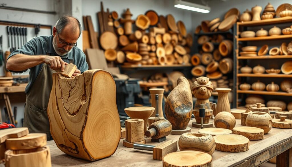 Herstellungsprozess von Kartoffelholz