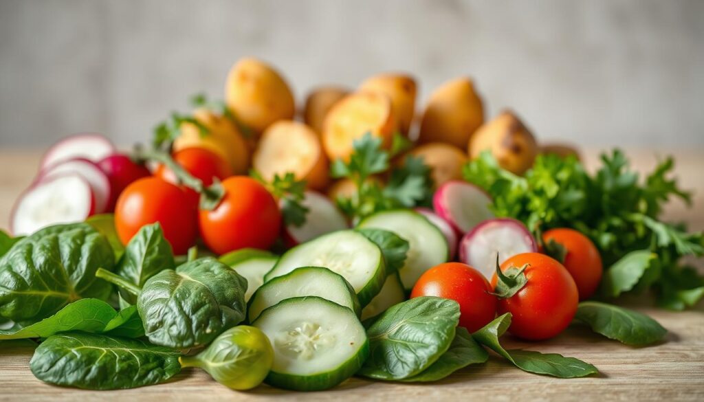 Hochwertige Zutaten für Salat