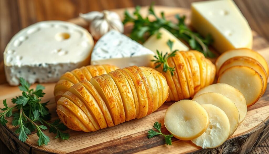 Käsevariationen für Kartoffelgericht