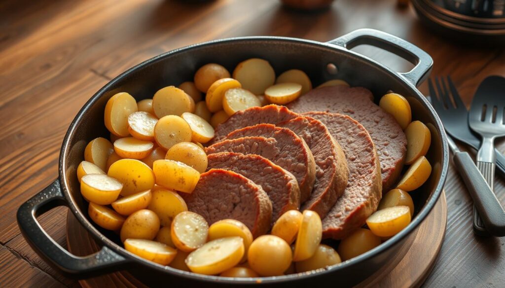 Kartoffel Leberkäse Pfanne Tradition