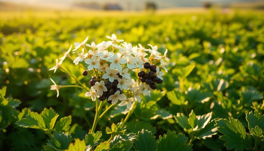 Kartoffelblüte und Beeren