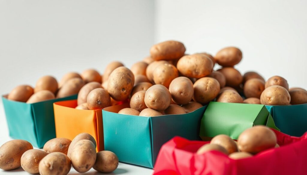 Kartoffeln Verpackung Farbe
