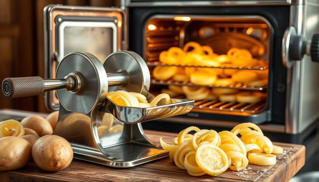 Kartoffelspirale Schneidetechnik