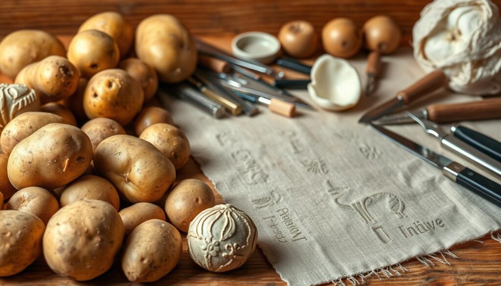 Kartoffelstempel Materialien