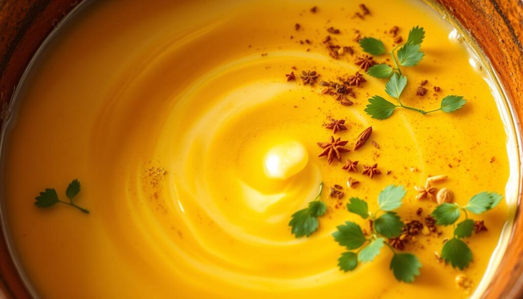 Kokosmilch und Gewürze im Curry