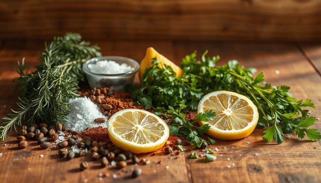 Kräuter und Gewürze für Bratkartoffeln mit Thunfisch