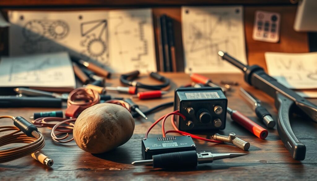 Materialien für das Kartoffelradio
