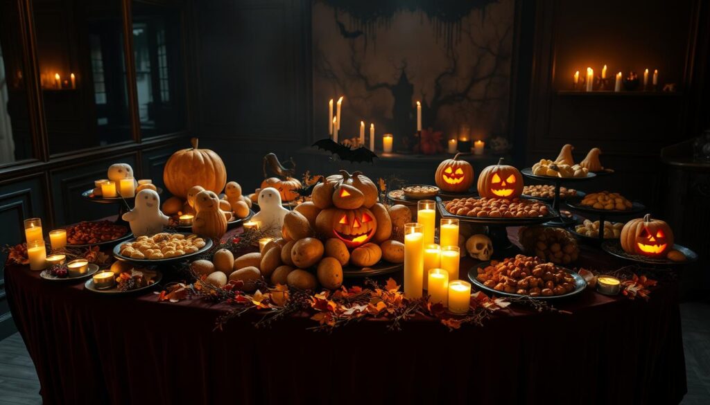 Perfekte Präsentation auf Halloween-Buffet