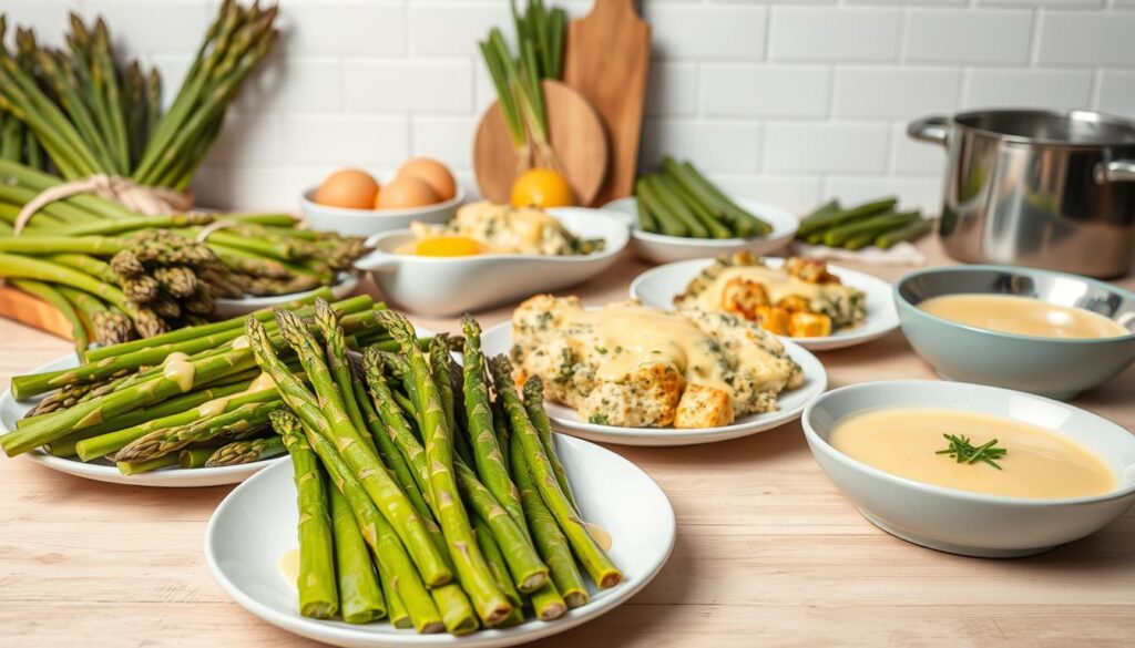 Rezeptvariationen mit Spargel und Sauce Hollandaise
