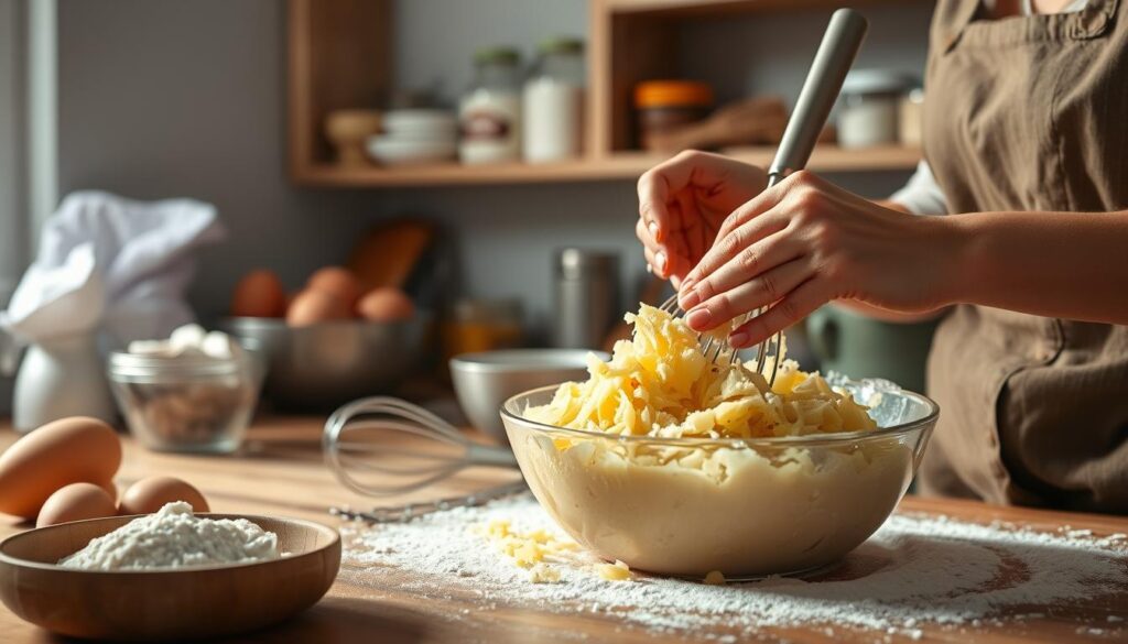 Teigherstellung für Käsekuchen