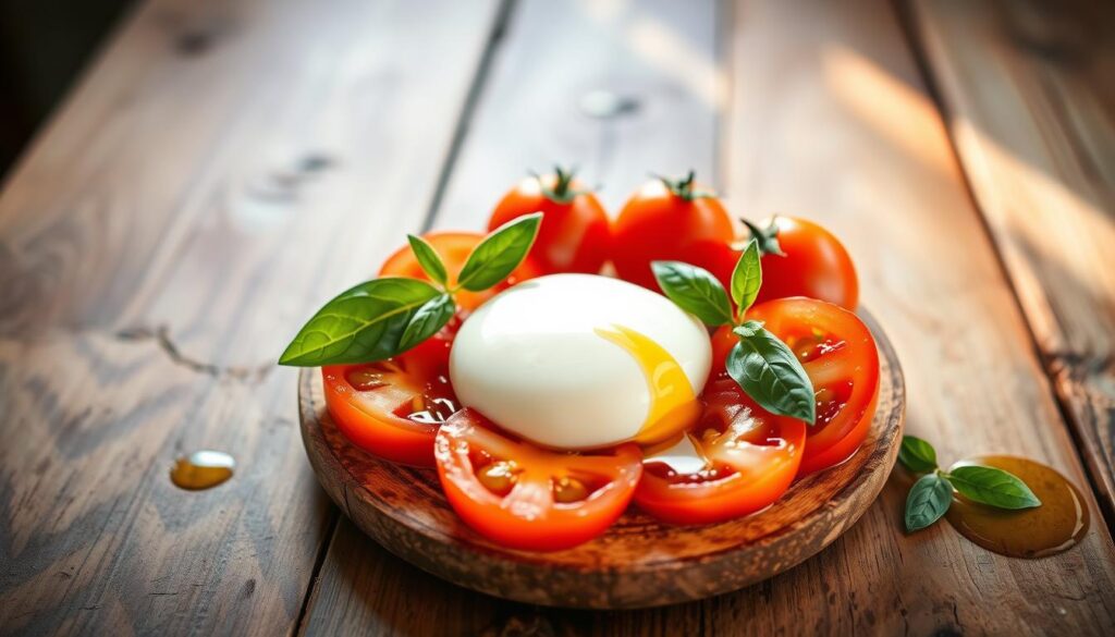 Tomatenbutter und Mozzarella