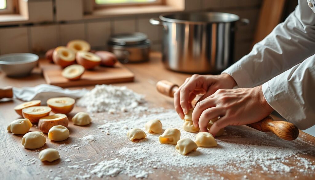 Traditionelle Gnocchi Herstellung