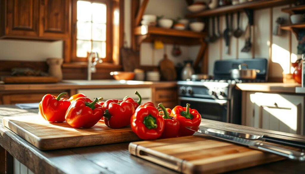 Traditionelle Küche mit Paprika