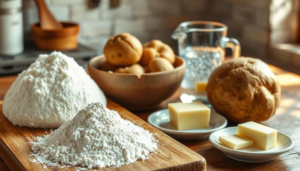Traditionelle Zutaten für Hefeteig
