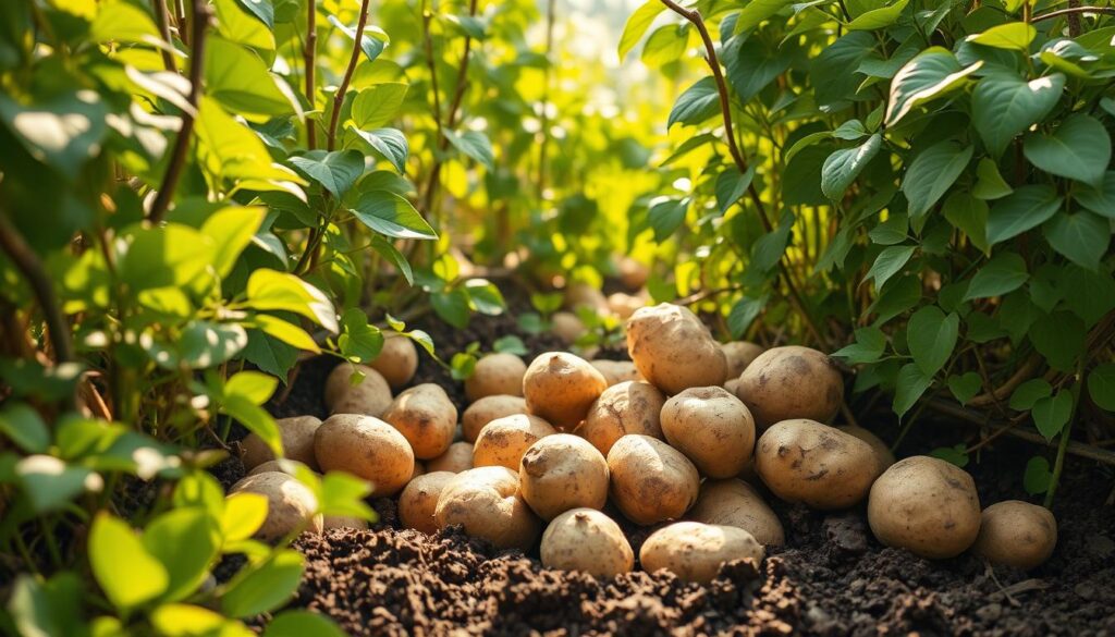 Trüffelkartoffeln im Garten