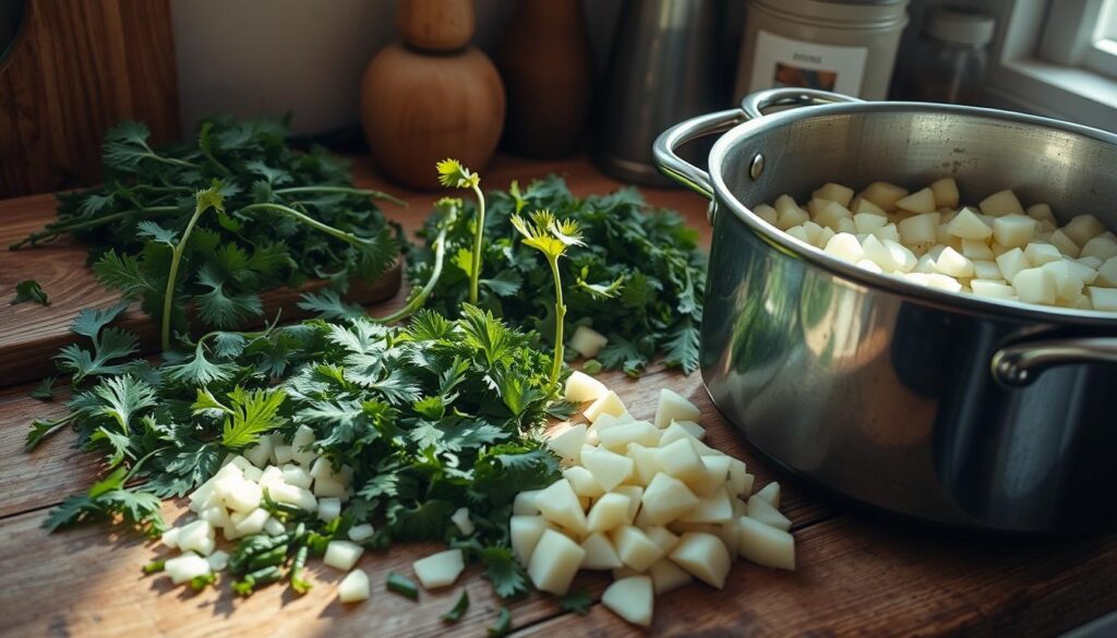 Zubereitung Brennessel Kartoffelsuppe