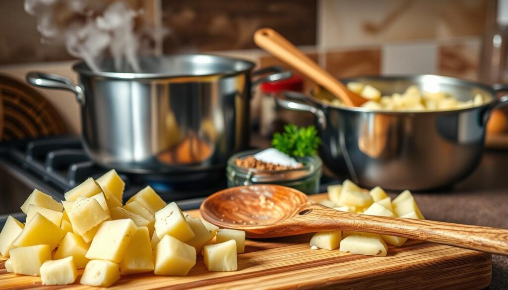 Zubereitung der Kartoffelsuppe