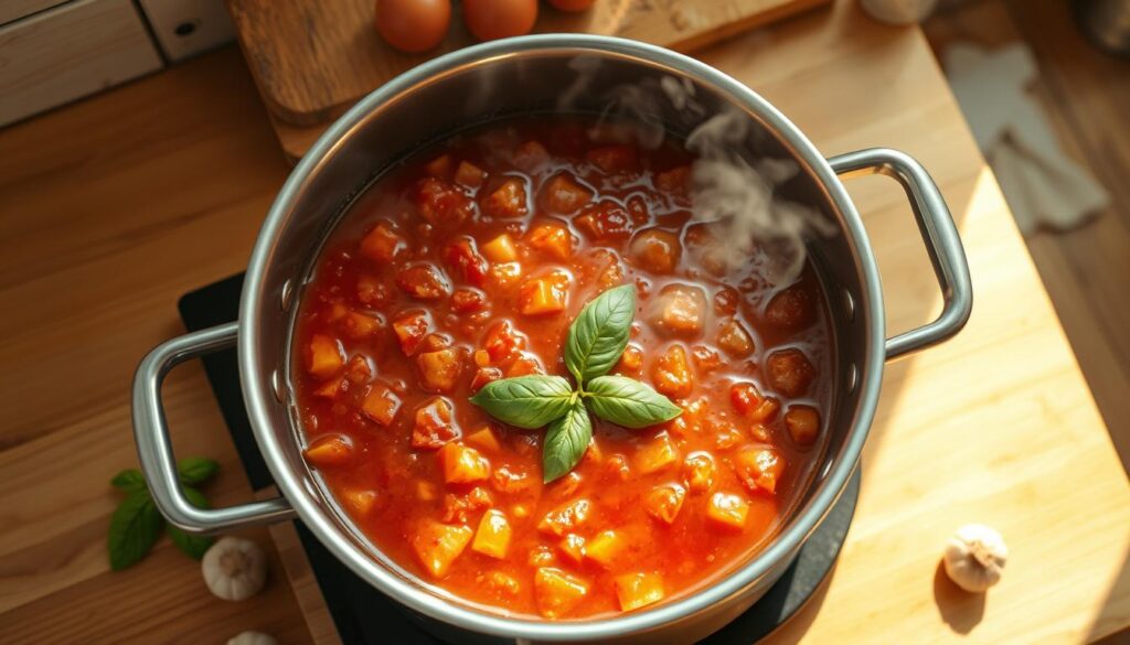 Zubereitung der Tomatensauce