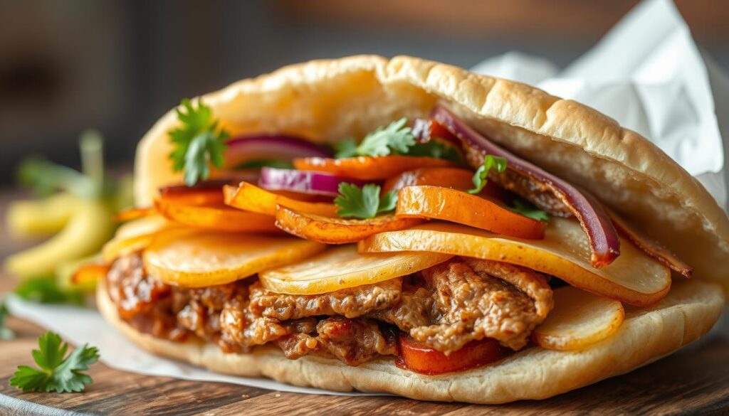 Zubereitung des Kartoffel Döner