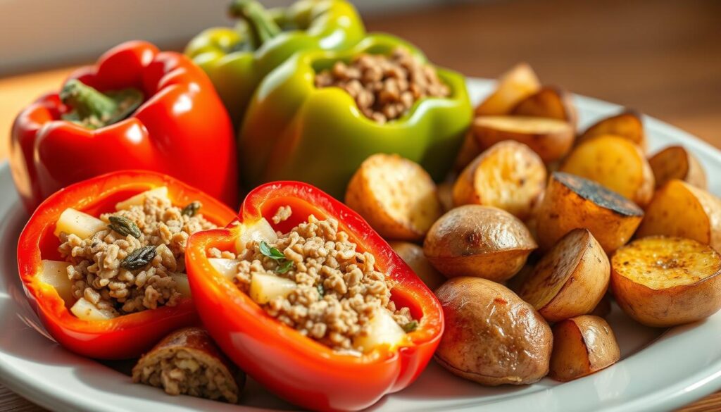 Zubereitung gefüllte Paprika mit Kartoffeln