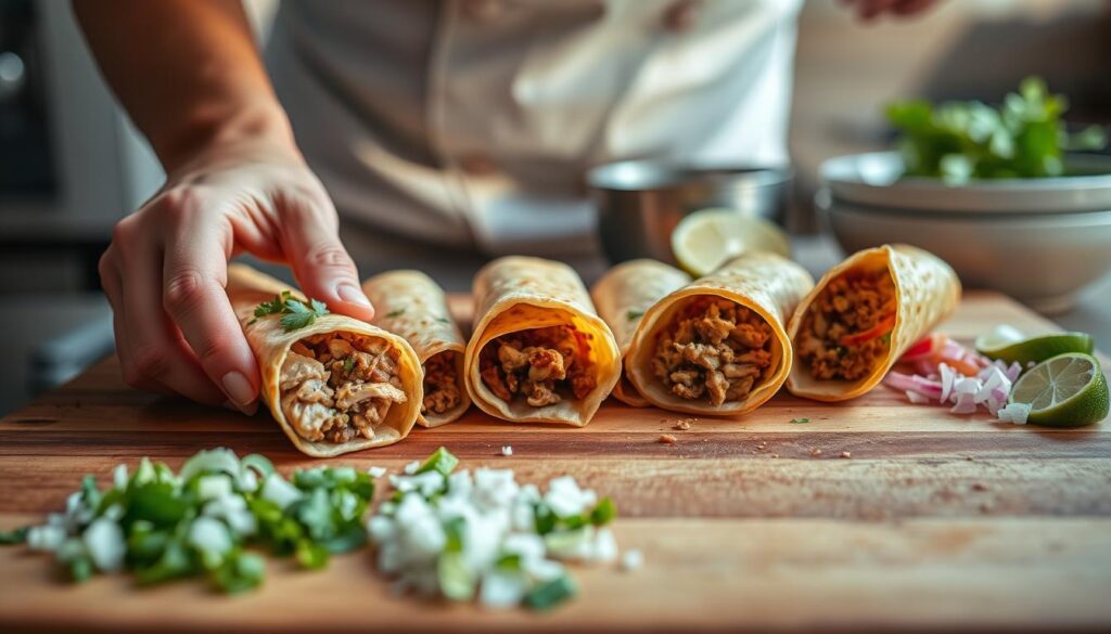 Zubereitung von Flautas