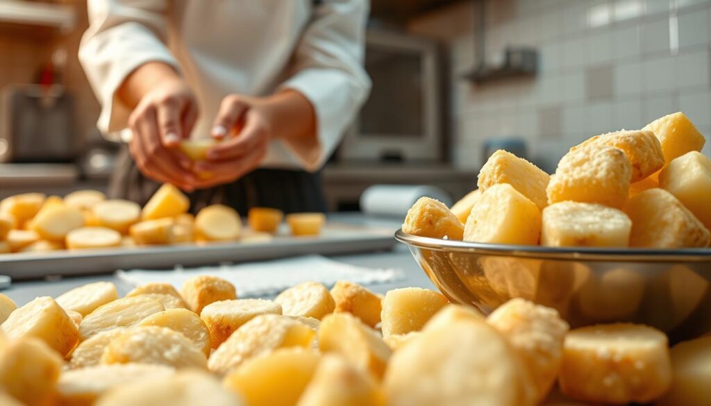 Zubereitung von Kartoffel Kroketten
