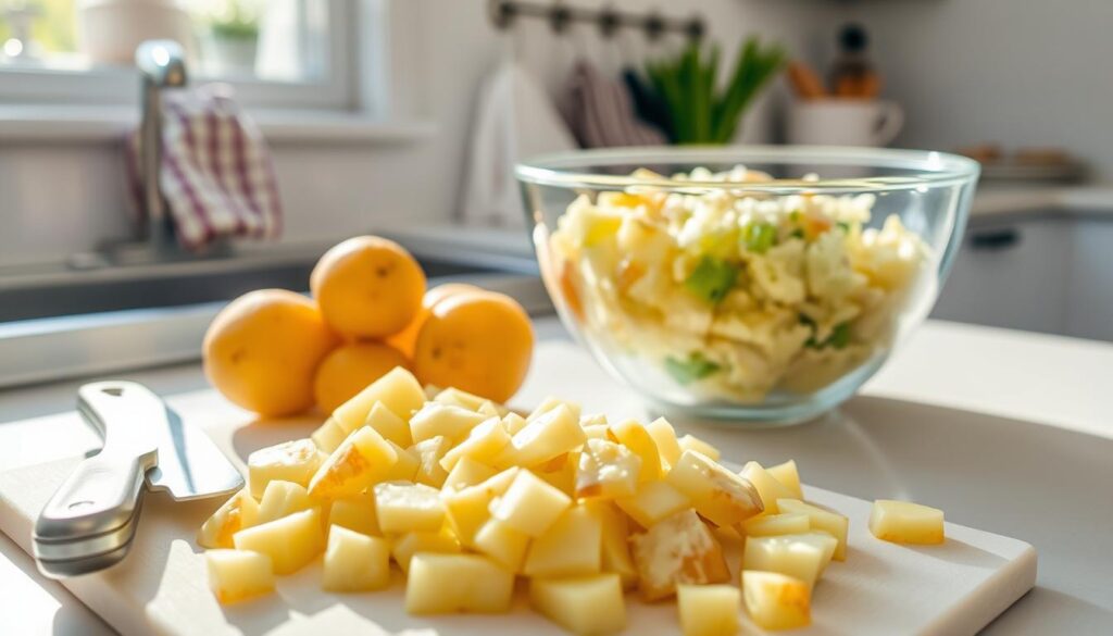 Zubereitung von Kartoffelsalat