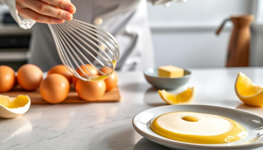 Zubereitung von Sauce Hollandaise