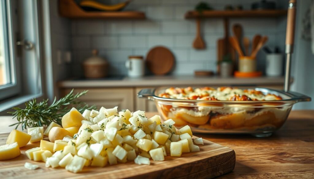 Zubereitungsschritte Kartoffelauflauf