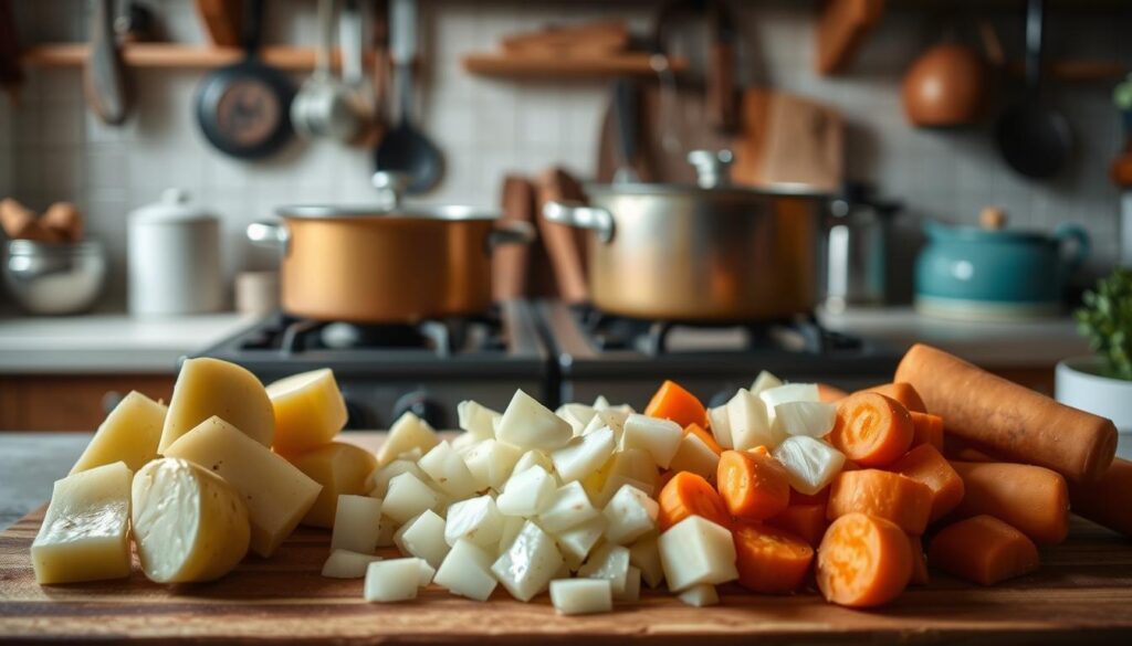 Zubereitungsschritte für Kartoffelsuppe