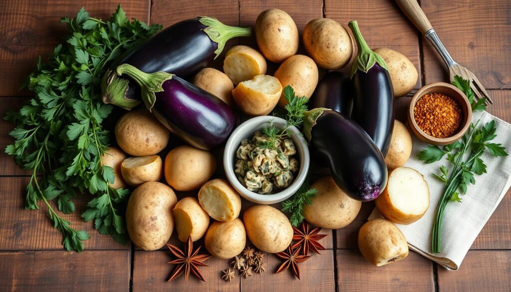 Zutaten für Aubergine Kartoffel Rezepte