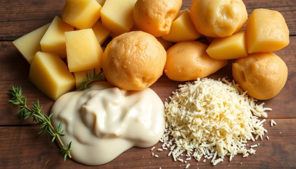 Zutaten für Bechamelkartoffeln