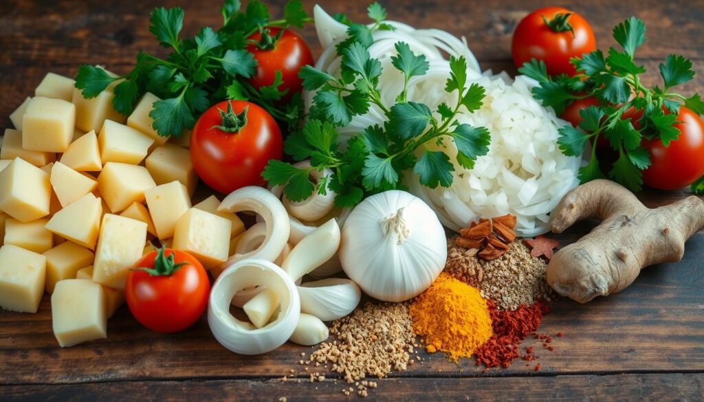 Zutaten für Currygericht