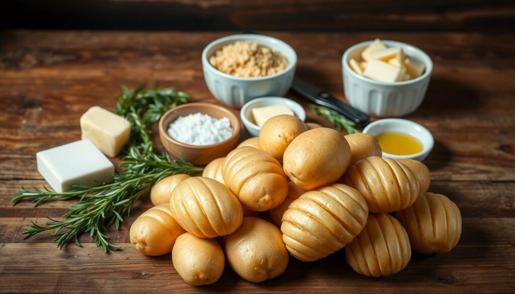 Zutaten für Hasselback Kartoffeln