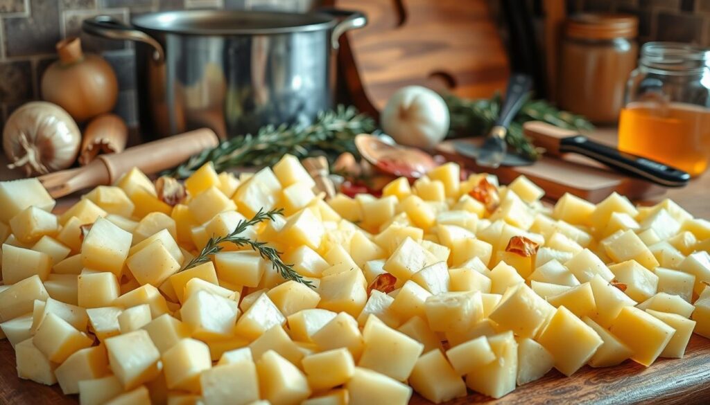 Zutaten für Kartoffel-Pastinaken-Suppe