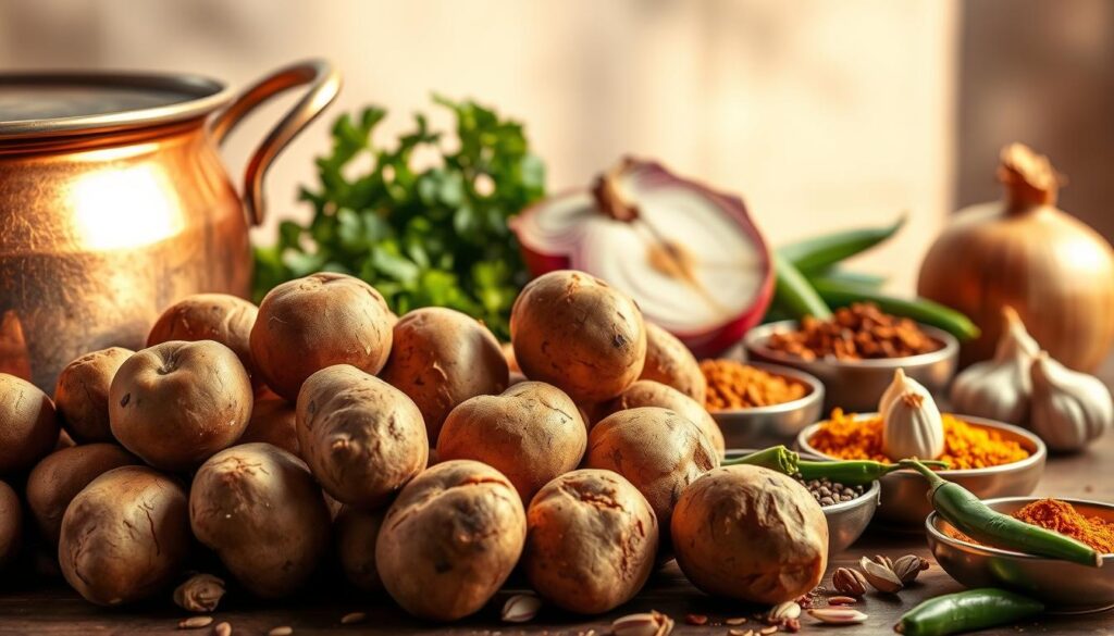 Zutaten für Kartoffelcurry