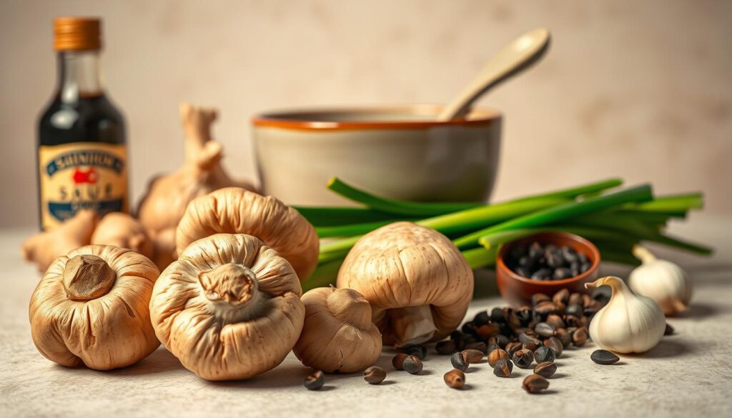 Zutaten für Shiitake Suppe