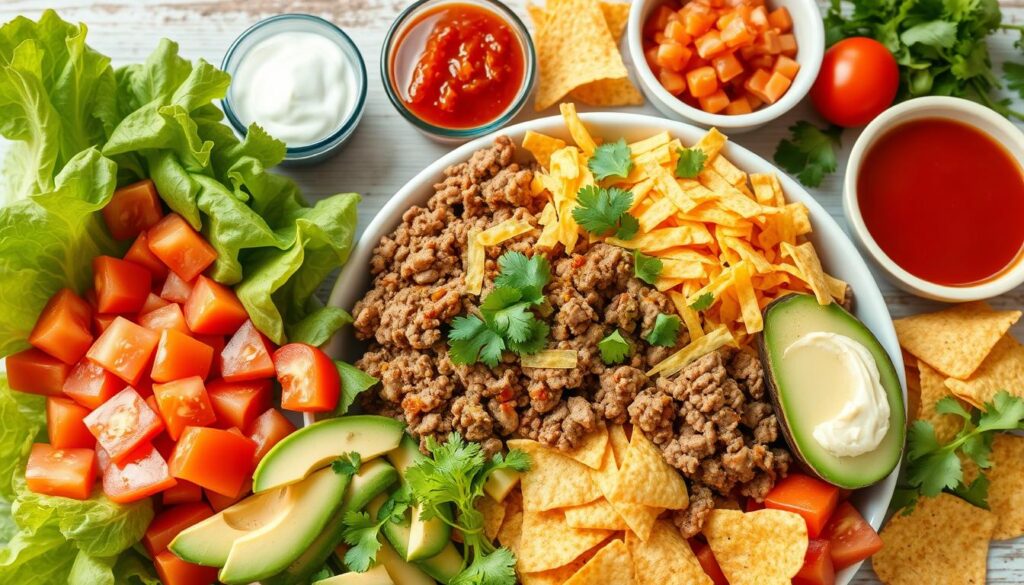 Zutaten für Taco-Salat